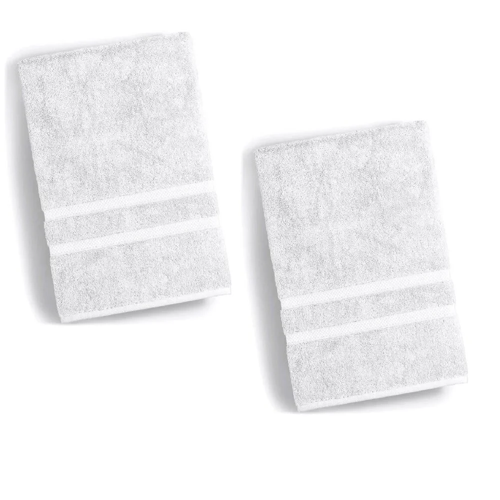 2 new WHITE Charter Club Elite 100% Hygro Cotton 33x64 inch BATH SHEETS